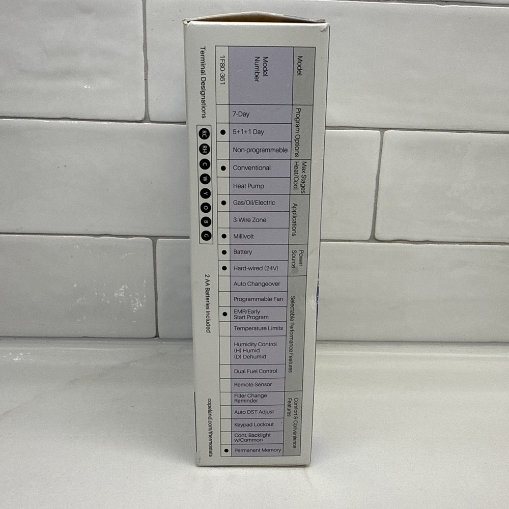 White-Rodgers Copeland Classic 1F80-361 5+1+1 Day Programmable Thermostat 1H/1C - Picture 4 of 10